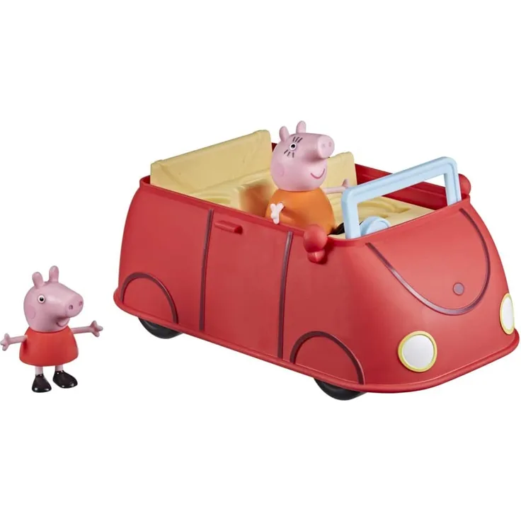 Peppa Pig Peppa’s Adventures Peppas rotes Familienauto Vorschulspielzeug, Sprache und Soundeffekte, enthält 2 Figuren, ab 3 Jahren geeignet