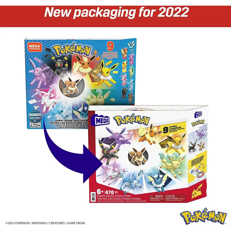 MEGA Construx GFV85 - Pokémon Evoli, legendäres Evolitionsset mit 9 Teilen, Spielzeug ab 6 Jahren – Bild 6