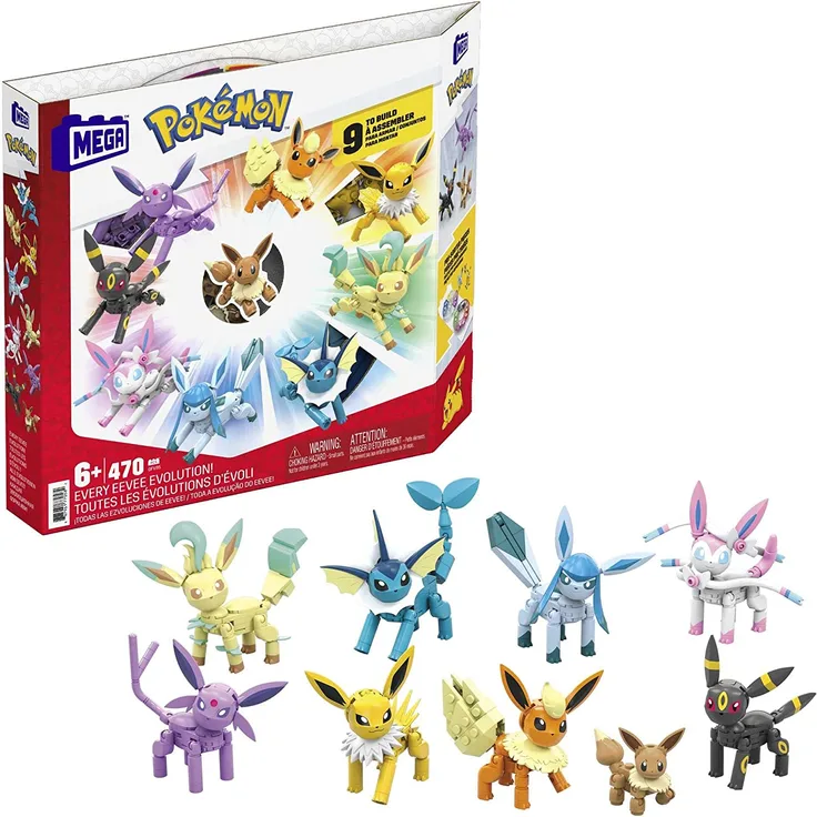 MEGA Construx GFV85 - Pokémon Evoli, legendäres Evolitionsset mit 9 Teilen, Spielzeug ab 6 Jahren