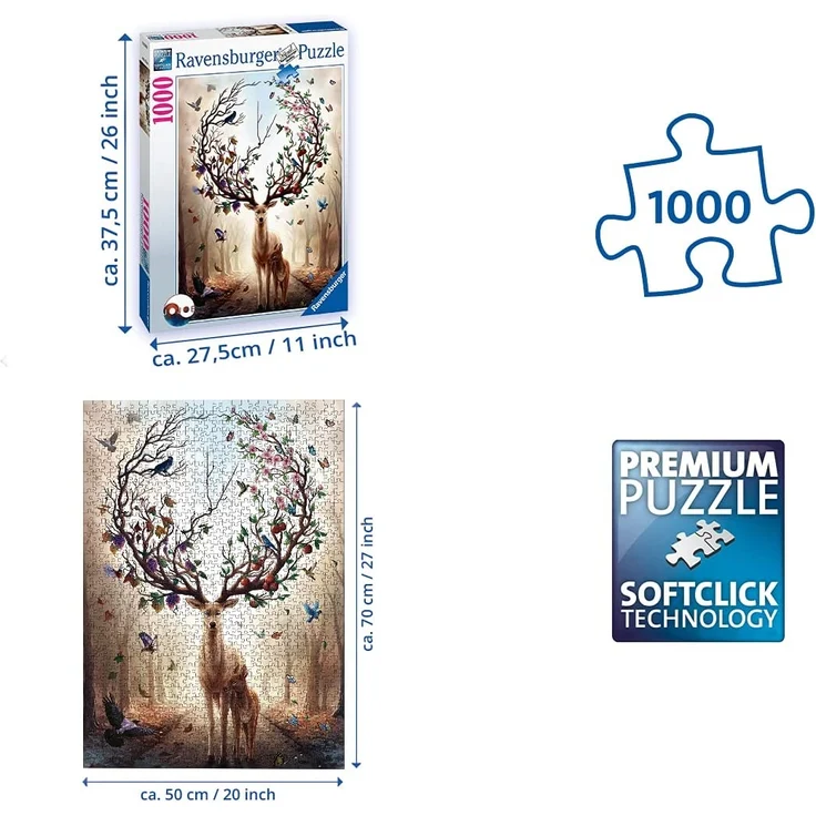 Ravensburger Puzzle 1000 Teile Magischer Hirsch – Bild 3
