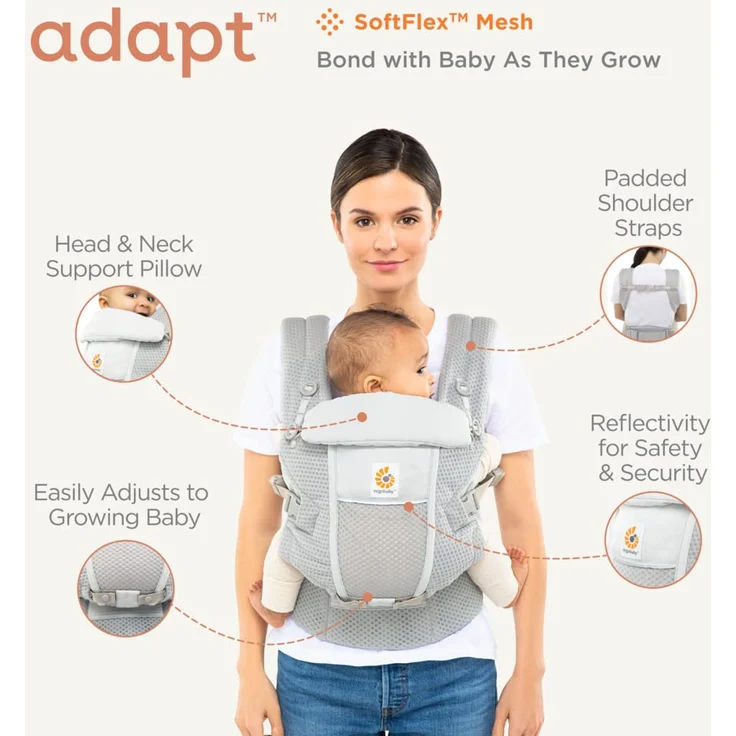 Ergobaby Adapt Softflex Mesh Babytrage Onyx Black – Bild 5