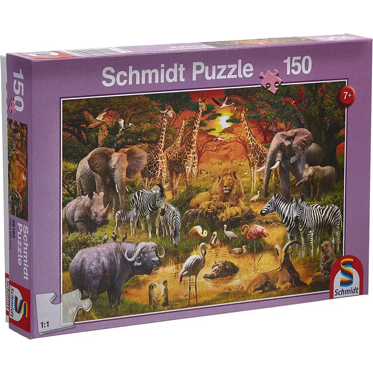 Schmidt Spiele 56195 Tiere in Afrika Puzzles, 150 Teile