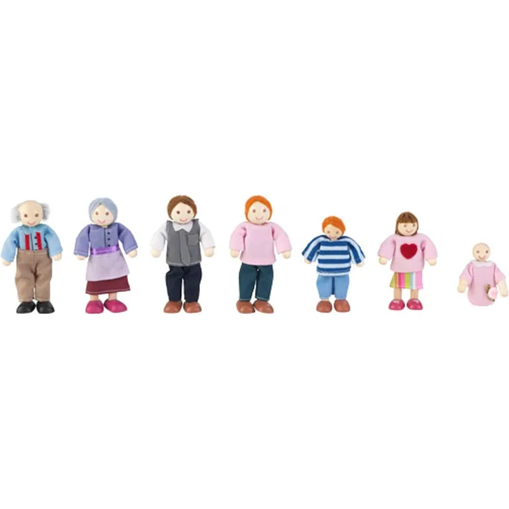 KidKraft 65202 Puppenfamilie 7-köpfig - Europäisch Familien-Set mit Sieben Figuren, Multi