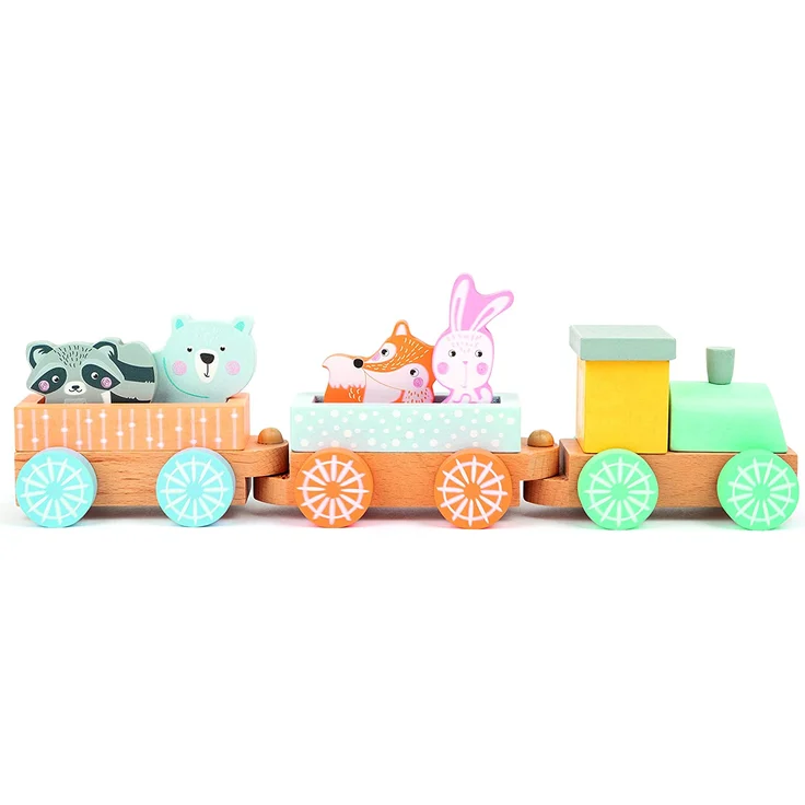 Small Foot - Animals Junior, Holzzug Pastell - 36 cm, 9-teilig – Bild 2