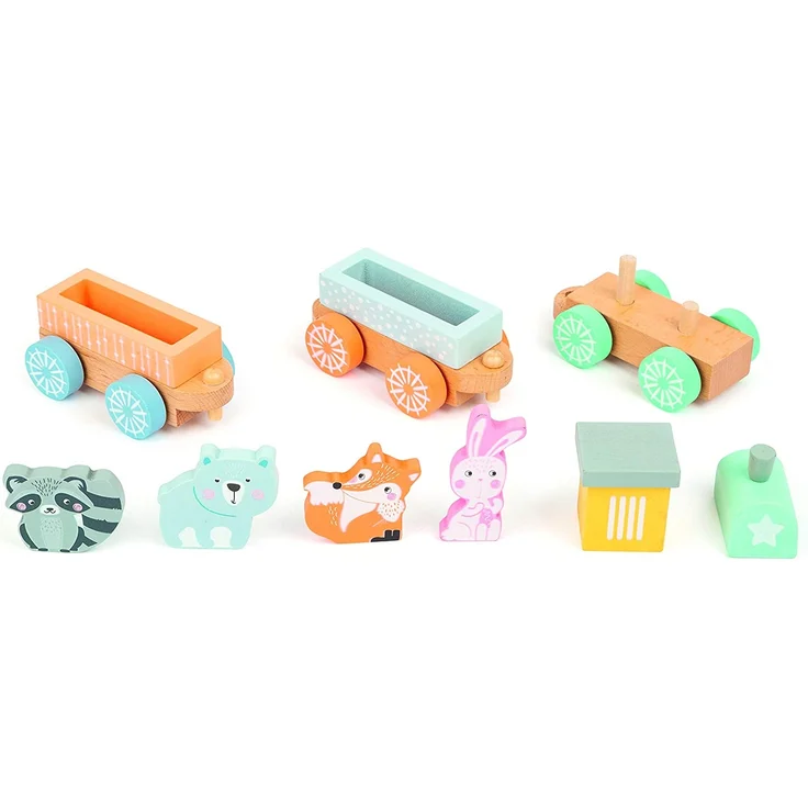 Small Foot - Animals Junior, Holzzug Pastell - 36 cm, 9-teilig – Bild 4