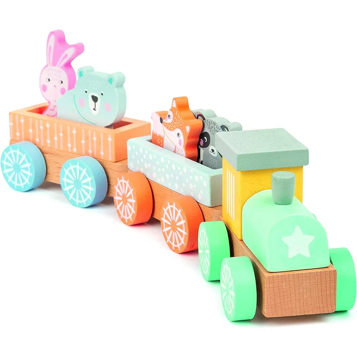 Small Foot - Animals Junior, Holzzug Pastell - 36 cm, 9-teilig – Bild 3