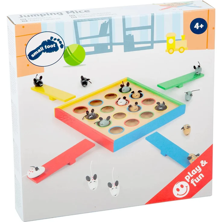 small foot 7959 Geschicklichkeitsspiel "Hüpfmäuse" aus Holz, Gesellschaftsspiel für 1 bis 4 Spieler, ab 3 Jahren – Bild 3