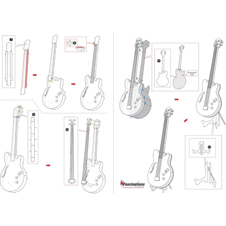 Metal Earth: Electric Bass Guitar – Bild 3