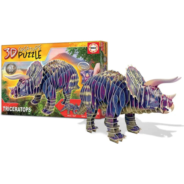 EDUCA - 3D Triceratops 67 Teile Puzzle – Bild 6