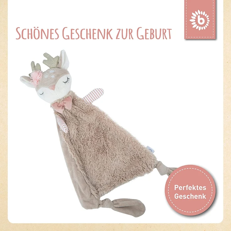Schmusetuch Schnuffeltuch, Reh, 36 x 39 x 6 cm, von Bieco – Bild 6