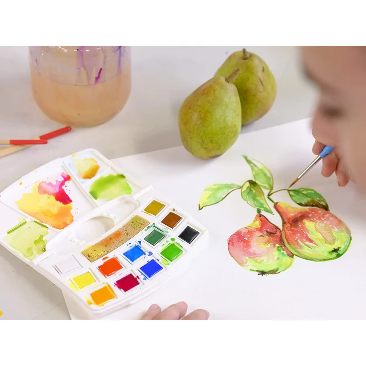 Talens Art Creation Aquarell Pocketbox, Aquarellkasten mit 12 Näpfchen und Pinsel – Bild 4