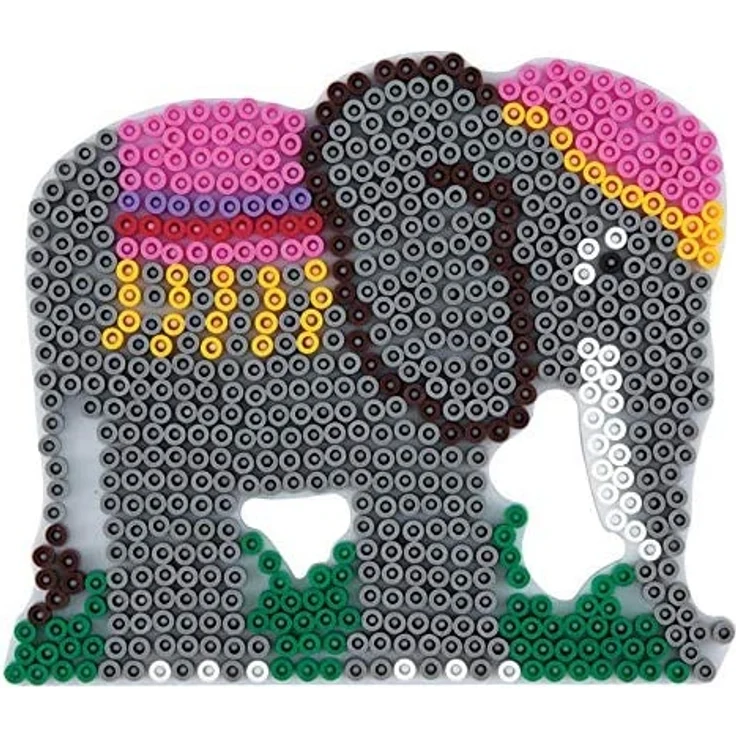Hama Perlen 4582 Stiftplatten für Midi Perlen, Elefant, Giraffe, Löwe und Kamel – Bild 3