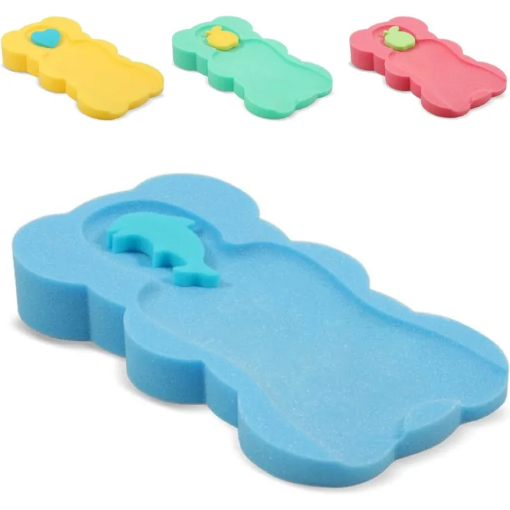 Lorelli Baby Badewanneneinlage, weich, 2 Schwämme, mit verschiedenen Motiven blau