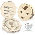Original Zrilubkrelz® Zahnbox Zahndose für Kinder aus Holz | inkl. Brief | Deutsche Sprache | 2 Versionen für Junge & Mädchen | Milchzahndose Milchzahnbox für Milchzähne als Geschenk Geburt