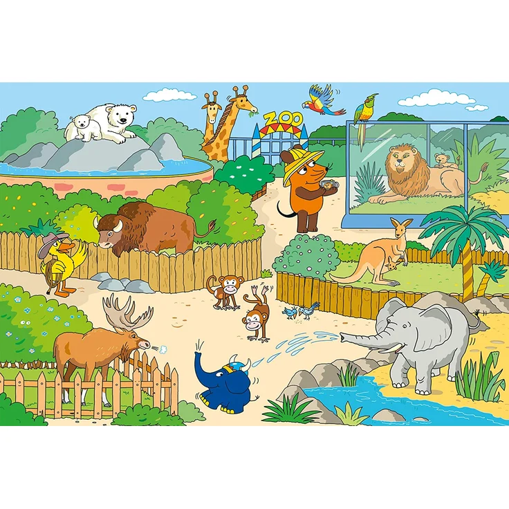 Schmidt Spiele Puzzle 56349 Im Zoo, Die Maus, Kinderpuzzle, 60 Teile, bunt - Preisvergleich – Bild 2