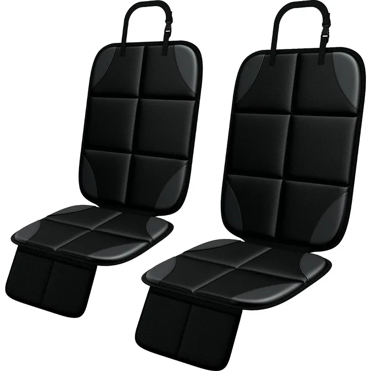 MHO+ALL Kindersitzunterlage, 2 Stück ISOfix Geeigneter Sitzschoner Auto Kindersitz für Textil- und Ledersitze, mit dickster Polsterung und Netztaschen, Leicht zu Reinigen und Rutschfestem