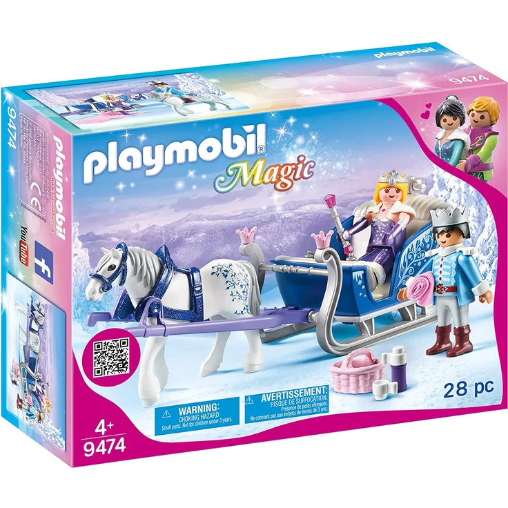 PLAYMOBIL Magic 9474 Schlitten mit Königspaar, Ab 4 Jahren