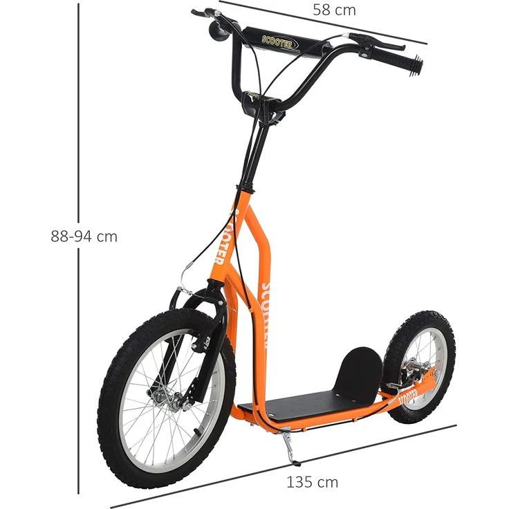 Kinderroller mit Handbremse (Farbe: orange) – Bild 3