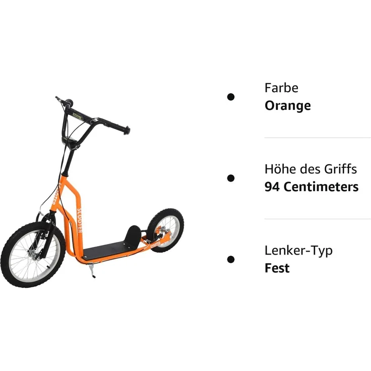 Kinderroller mit Handbremse (Farbe: orange) – Bild 10
