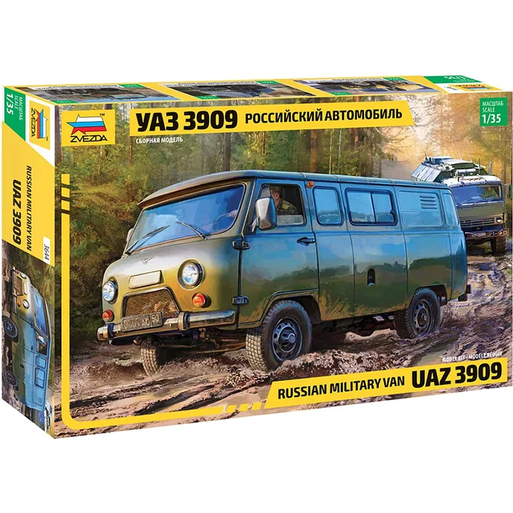Zvezda 3644 Russian Military Van UAZ 3909 - 1:35 - Bausatz - Neu