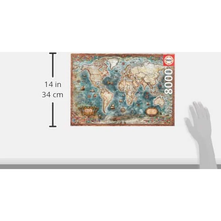 EDUCA 18017 Antike Weltkarte 8000 Teile Puzzle – Bild 5