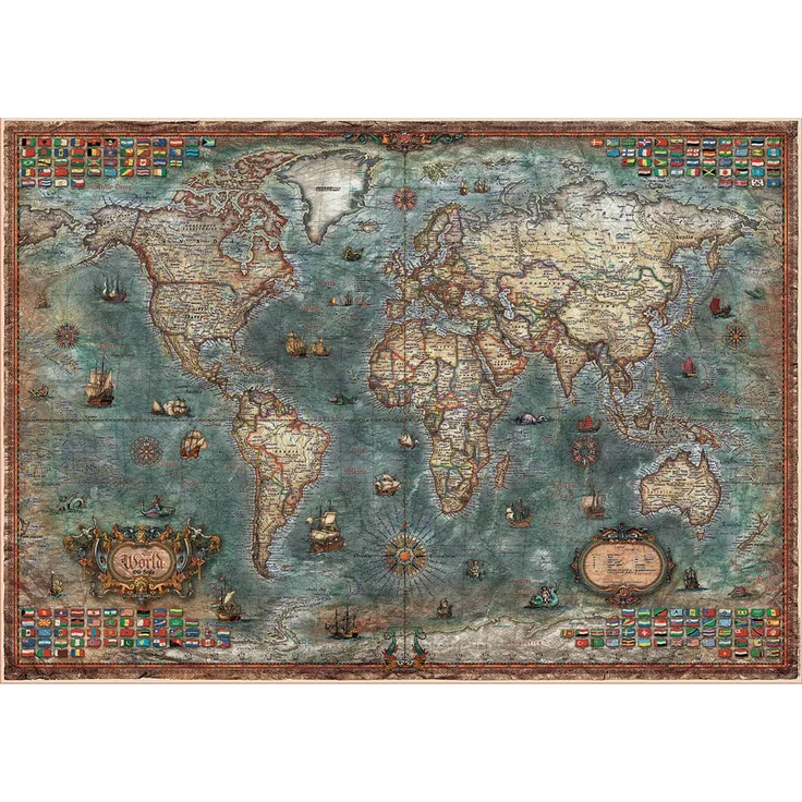 EDUCA 18017 Antike Weltkarte 8000 Teile Puzzle – Bild 2
