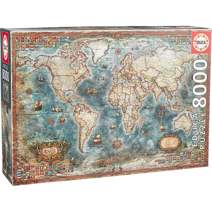 EDUCA 18017 Antike Weltkarte 8000 Teile Puzzle – Bild 1