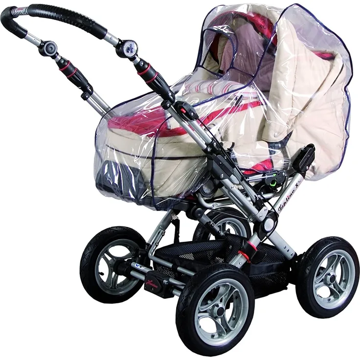 sunnybaby 10095 - Universal Regenverdeck, Regenschutz für Kinderwagen, Babywanne, Soft-Tragetasche | Kontaktfenster f. optimale Luftzirkulation | glasklar | schadstofffrei | Qualität: MADE in GERMANY