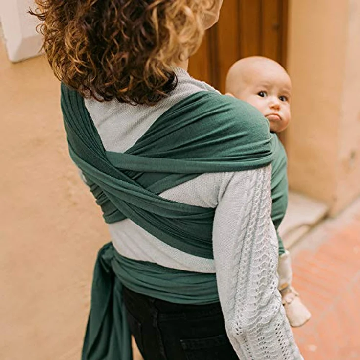 Boba Baby Tragetuch Neugeborene - Serenity Organic Rainforest - Elastisches Babytragetuch und Stilltuch für Unterwegs - Einfach zu binden - Babytrage Neugeborene ab Geburt bis 16kg – Bild 3