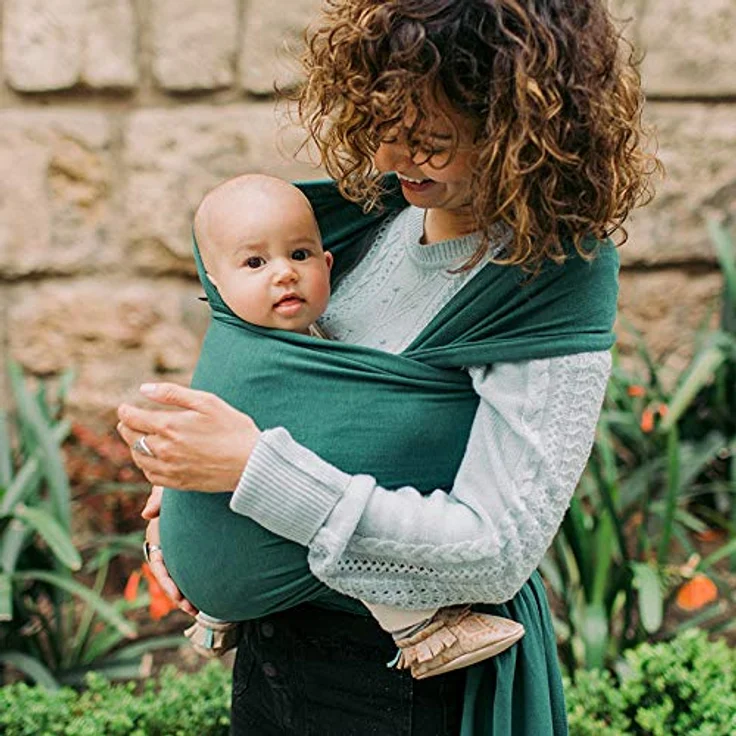 Boba Baby Tragetuch Neugeborene - Serenity Organic Rainforest - Elastisches Babytragetuch und Stilltuch für Unterwegs - Einfach zu binden - Babytrage Neugeborene ab Geburt bis 16kg – Bild 4