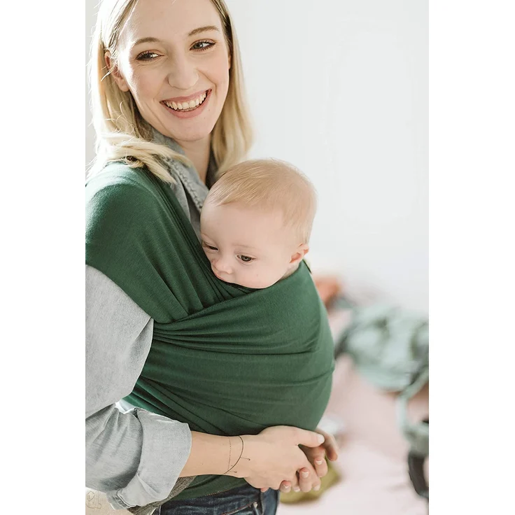 Boba Baby Tragetuch Neugeborene - Serenity Organic Rainforest - Elastisches Babytragetuch und Stilltuch für Unterwegs - Einfach zu binden - Babytrage Neugeborene ab Geburt bis 16kg – Bild 9