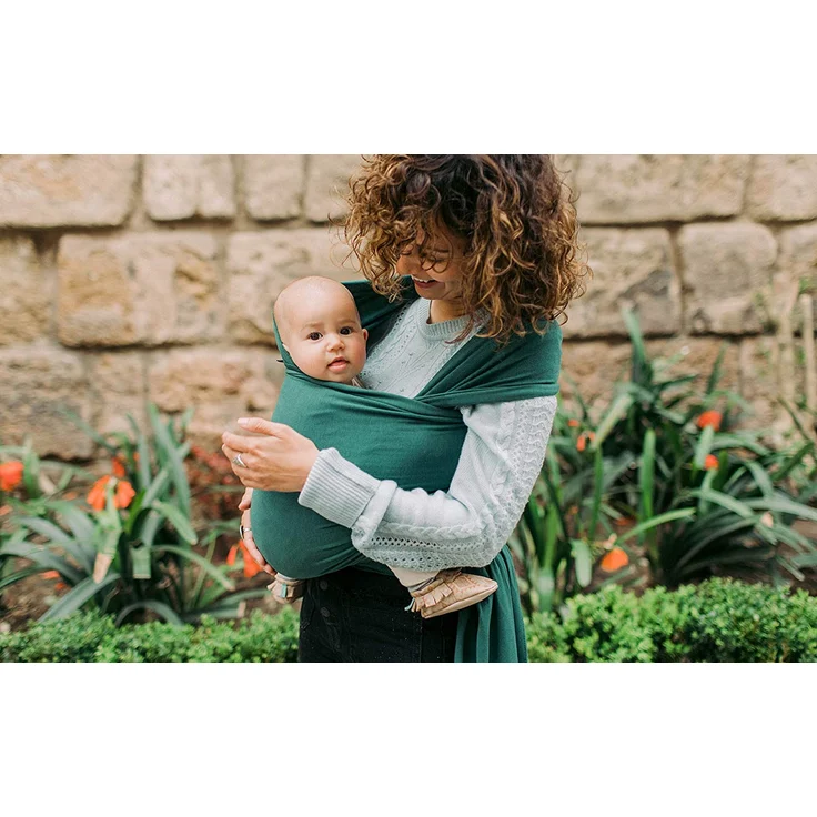 Boba Baby Tragetuch Neugeborene - Serenity Organic Rainforest - Elastisches Babytragetuch und Stilltuch für Unterwegs - Einfach zu binden - Babytrage Neugeborene ab Geburt bis 16kg – Bild 8