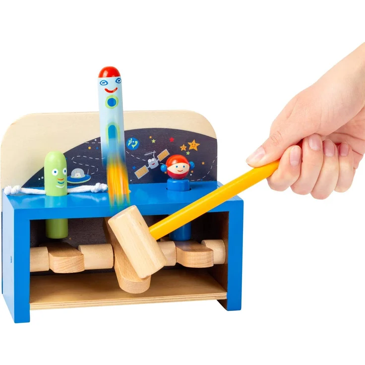 small foot 11506 Klopfbank "Space" aus Holz, Hammerspiel mit Weltraumfiguren für kleine Weltraumpioniere, ab 3 Jahren – Bild 7