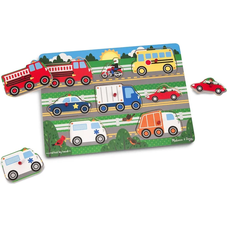 Melissa & Doug Steckpuzzle aus Holz - Fahrzeuge (8 Teile) - Preisvergleich – Bild 2