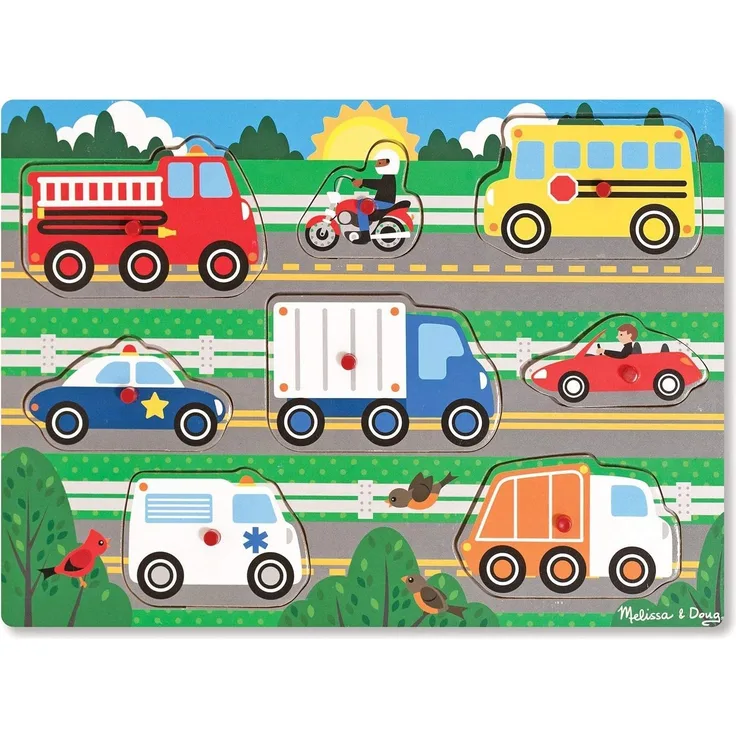 Melissa & Doug Steckpuzzle aus Holz - Fahrzeuge (8 Teile) - Preisvergleich