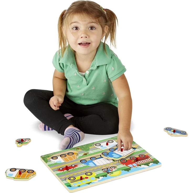 Melissa & Doug Steckpuzzle aus Holz - Fahrzeuge (8 Teile) - Preisvergleich – Bild 3