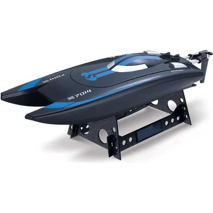 Amewi 26072 Rennkatamaran 7014 RC Einsteiger Motorboot 100% RTR 350 mm, blau – Bild 1