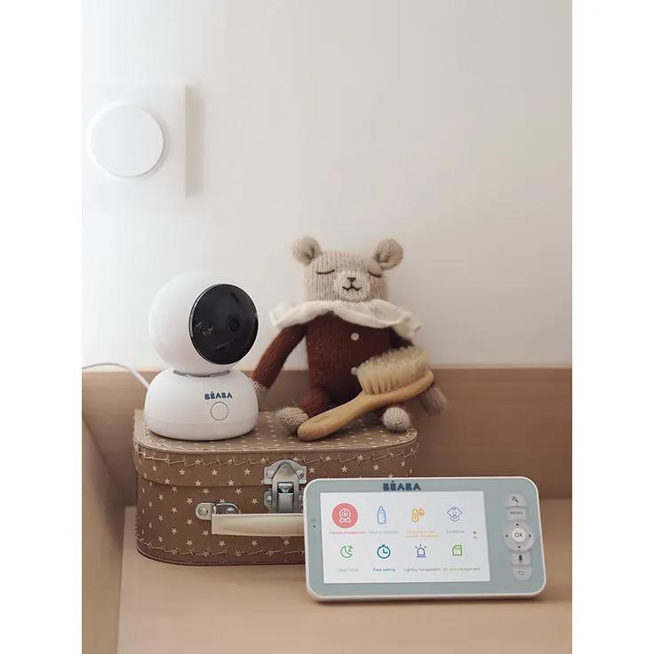 BÉABA, Babyphone Video 2 in 1, Display und spezielle Handy-App, HD-Kamera, 360° drehbar, Nachtsicht, Walkie Talkie, Schlaflieder, Temperatur- und Feuchtigkeitskontrolle, Zen Premium – Bild 7