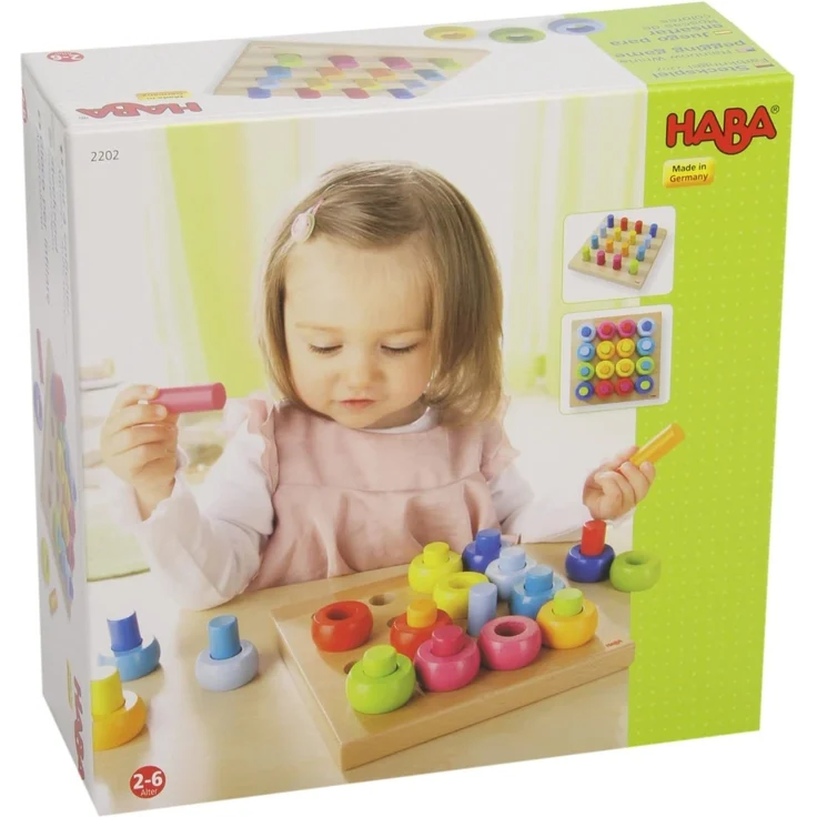 Haba 2202 - Steckspiel Farbkringel, buntes Sortier- und Motorikspielzeug aus Holz ab 2 Jahren, zum Farbenlernen – Bild 5