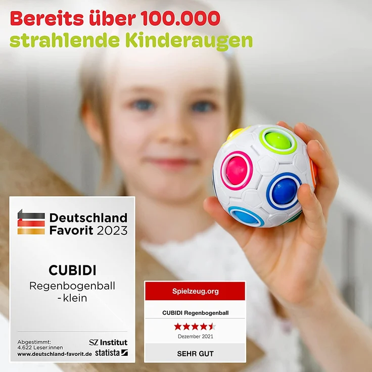 CUBIDI® Original Regenbogenball | Geschicklichkeitsspiel für Kinder und Erwachsene | Spannendes Knobelspiel für Mädchen und Jungen ab 6 Jahren | fördert räumliches Denken, Logik und Vorstellungskraft – Bild 4