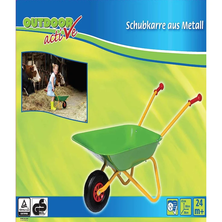 Metallschubkarre. grün-gelb – Bild 1