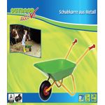 Metallschubkarre. grün-gelb