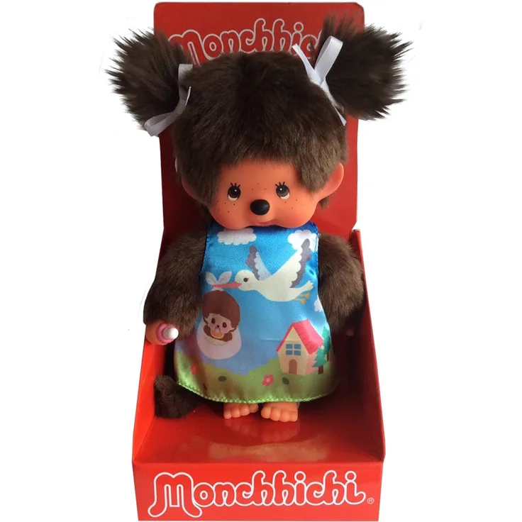 Mädchen im Storchenkleid | 20 cm | Monchhichi Puppe | Fashion Dress