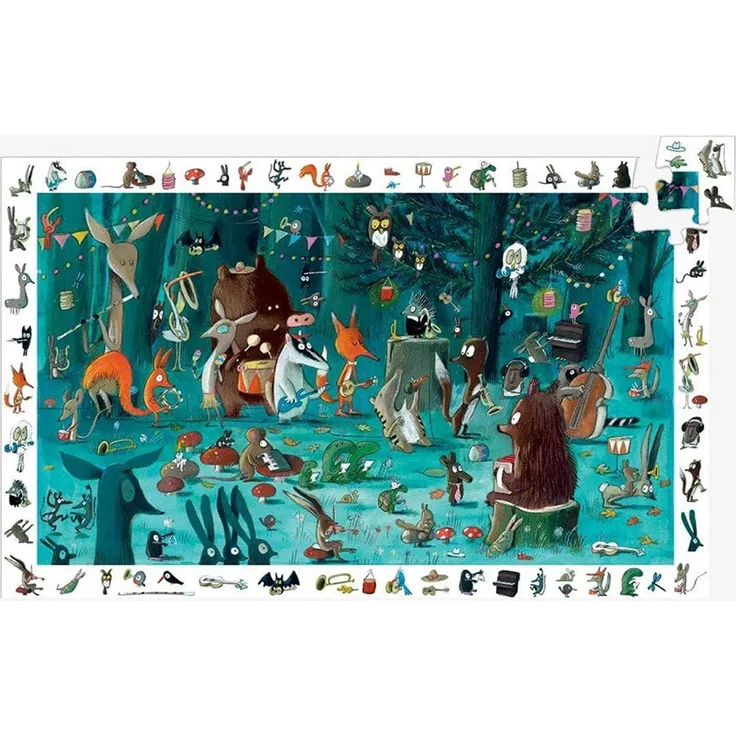 Djeco Wimmel-Puzzle Suchpuzzle Orchester inklusive Poster - 35 Teile