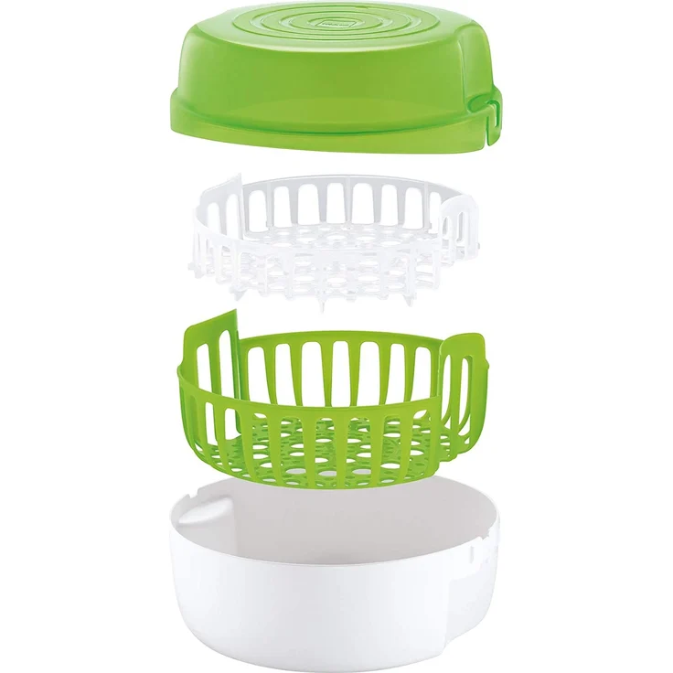 MAM Mikrowellen-Dampfsterilisator inkl. 1x MAM Anti-Colic Flasche (160 ml), Sterilisator für Babyflaschen, Schnuller & Zubehör, sicherer Flaschensterilisator, weiß/grün – Bild 2