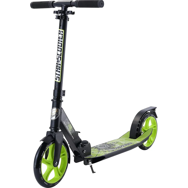 City Scooter Star-Scooter - Premium 205mm Deluxe Edition Schwarz und Grün – Bild 1