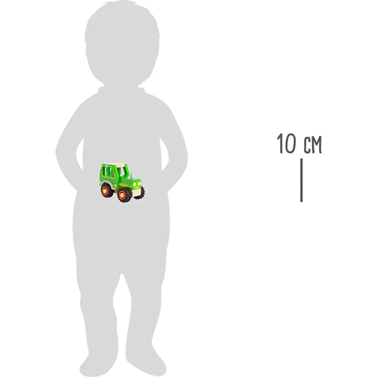 small foot 11078 Einsatzfahrzeug Traktor aus Holz, mit Fahrerhaus und gummierten Rädern, ab 18 Monaten Spielzeug, Grün – Bild 6