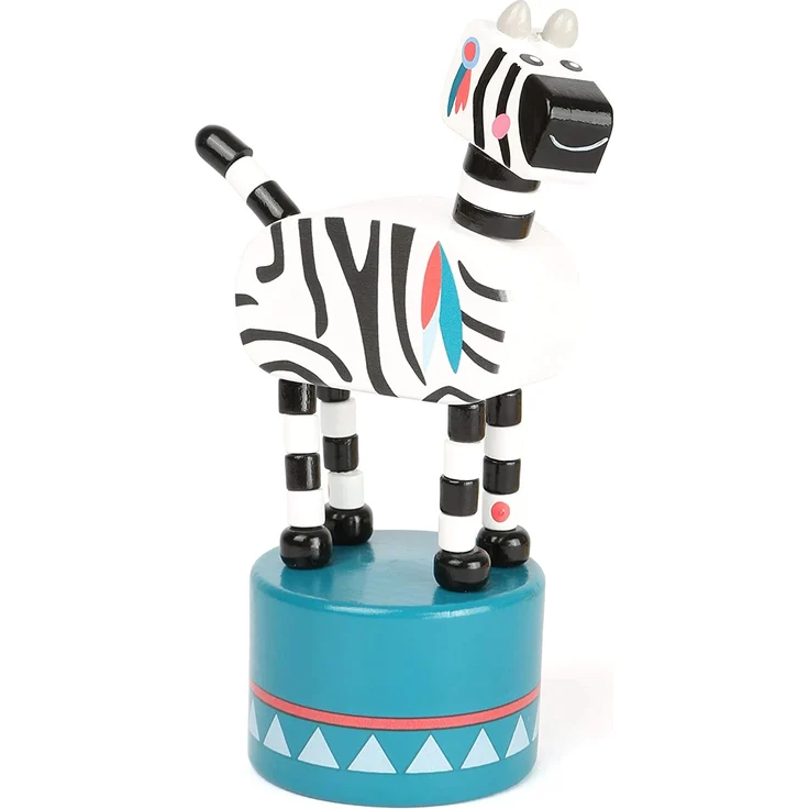 Small Foot 11094 Drückfiguren Jungle aus Holz, FSC 100%-Zertifiziert, Mitgebsel Spielzeug, Mehrfarbig – Bild 3