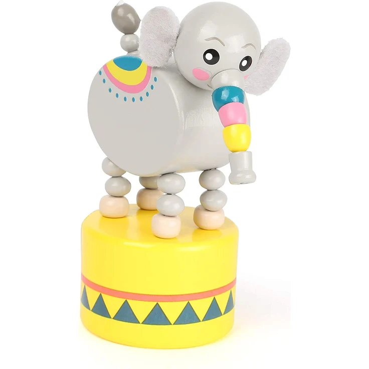 Small Foot 11094 Drückfiguren Jungle aus Holz, FSC 100%-Zertifiziert, Mitgebsel Spielzeug, Mehrfarbig – Bild 4