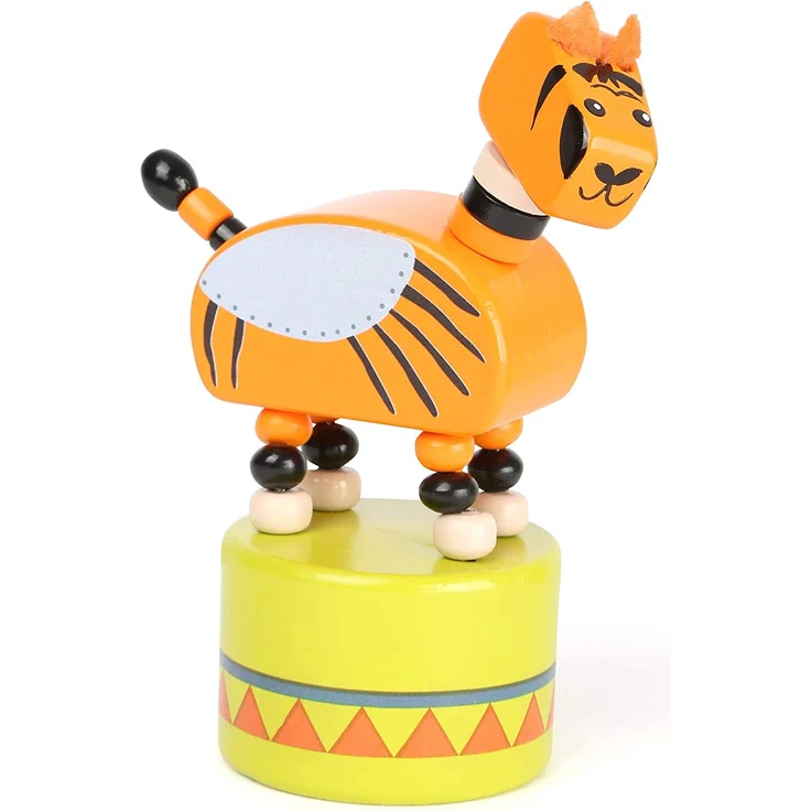 Small Foot 11094 Drückfiguren Jungle aus Holz, FSC 100%-Zertifiziert, Mitgebsel Spielzeug, Mehrfarbig – Bild 2